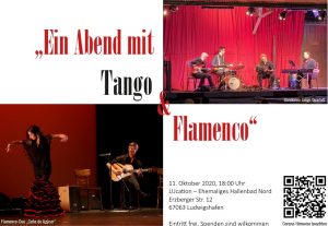 "Ein Abend mit Tango & Flamenco" zusammen mit dem Bandoneo Tango Quartett in der LUcation – Ehemaliges Hallenbad Nord in Ludwigshafen am 11. Oktober 2020